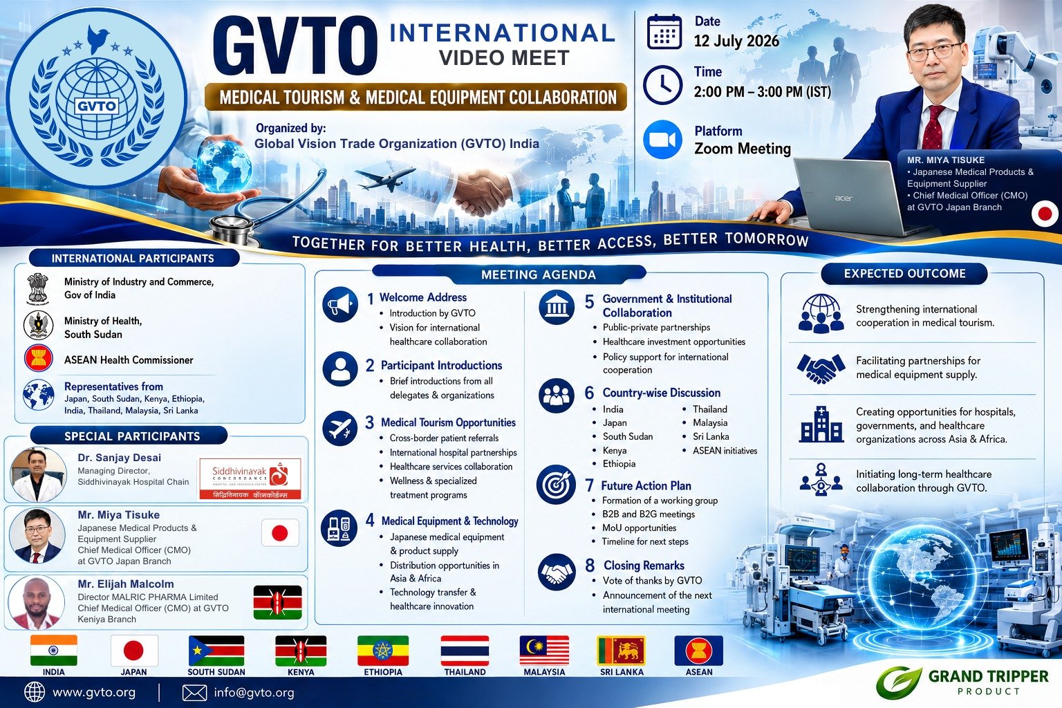 GVTO International Video Meet on Medical Tourism and Medical Equipment Collaboration